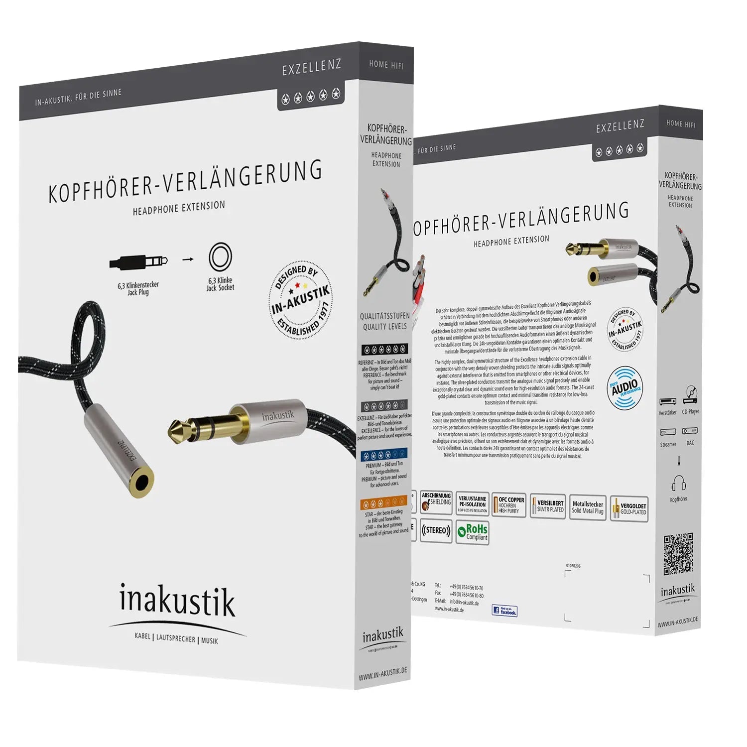 Excellence 6.3MM Hoofdtelefoon Verlengkabel - InAkustik - The New Sound