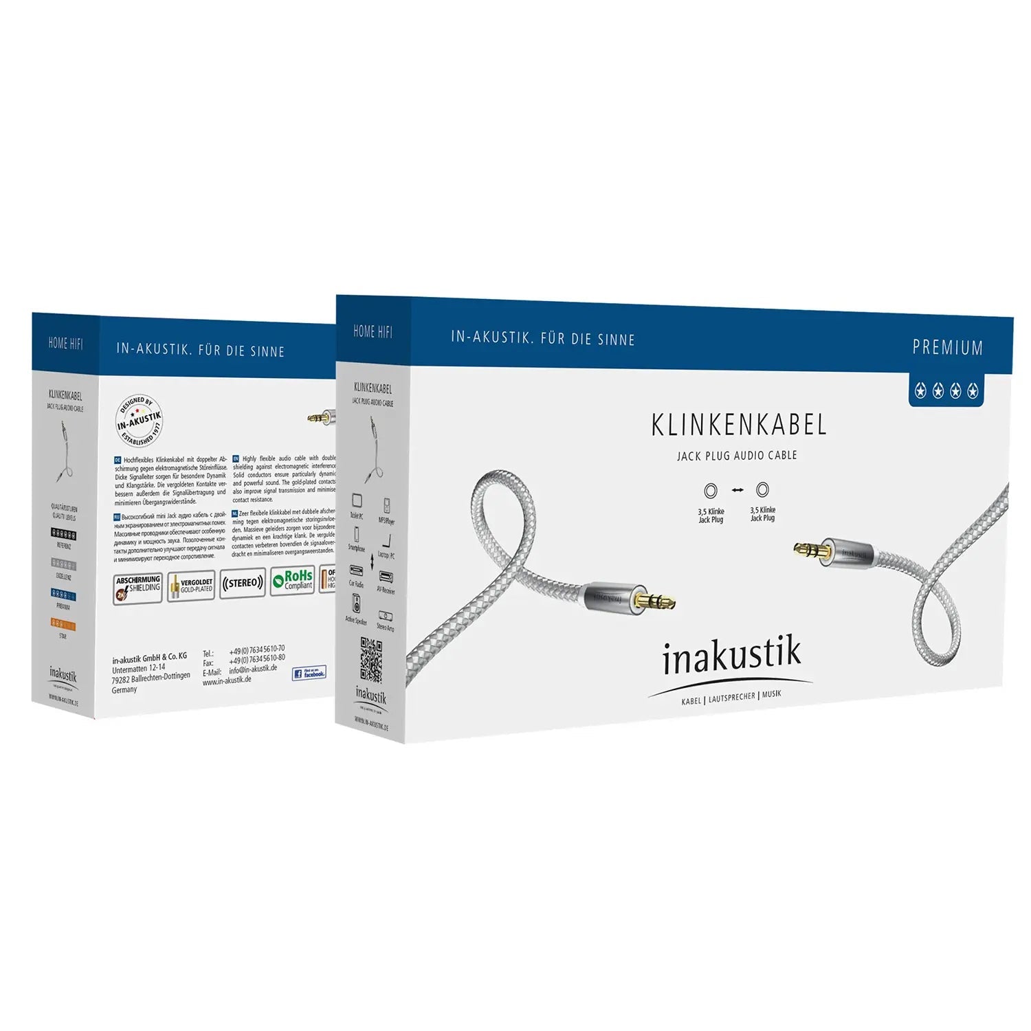 Premium Audio Kabel - 3,5MM Jack - InAkustik - The New Sound