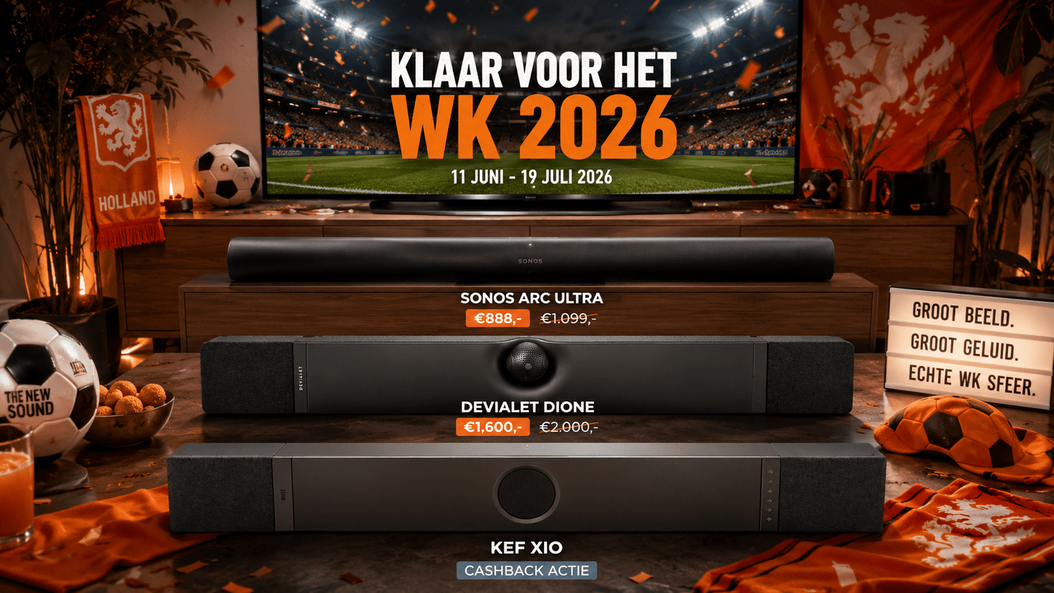 WK kijken? Dan moet je tv-geluid niet klinken als een koelkastdeal. Dit zijn de beste 3 soundbars voor het WK - The New Sound