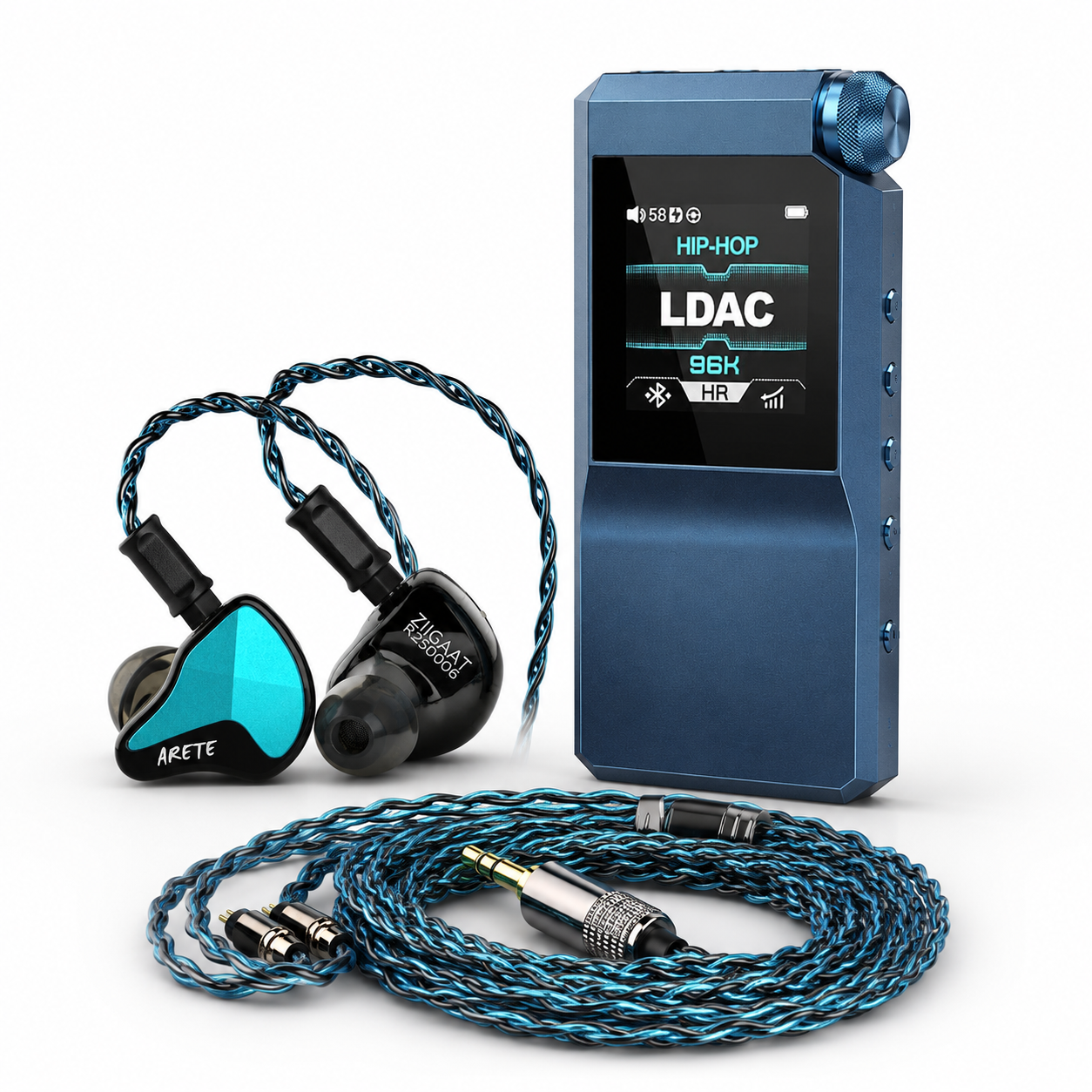 FiiO BTR17 + ZiiGaat Arete 2 & Danube: Blue Edition (Head-Fi Portable en Gaming Set)