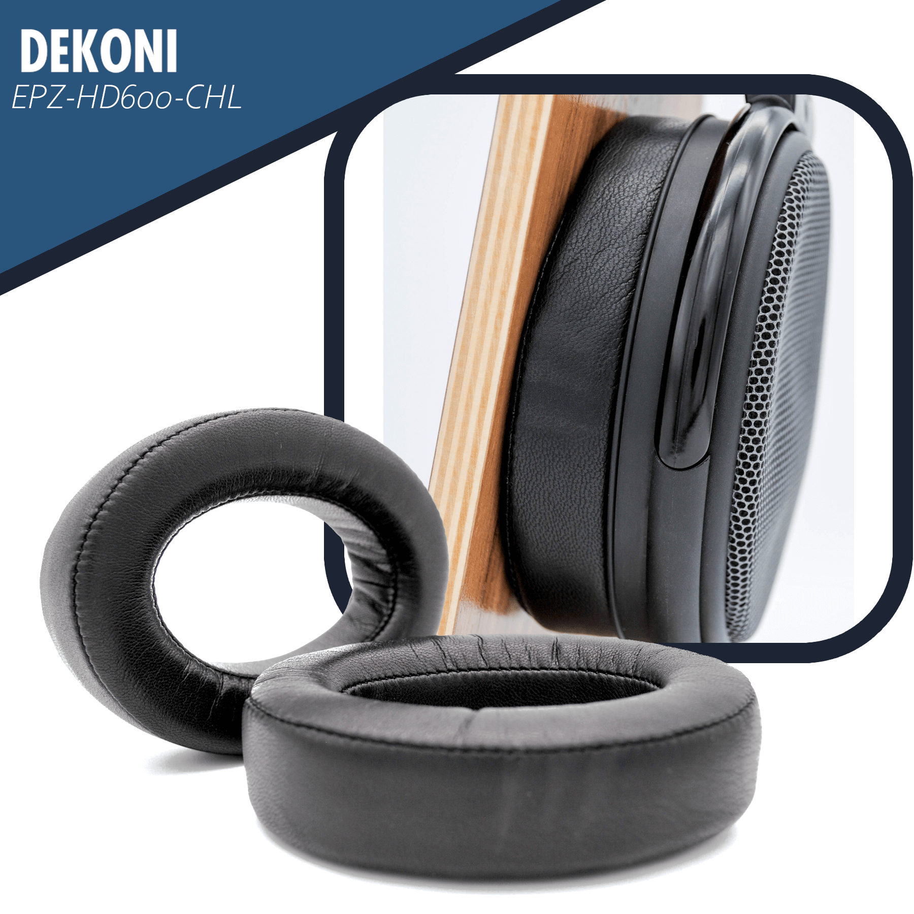 Choice Leather Pads voor Sennheiser HD600 Series Hoofdtelefoons - Dekoni Audio - The New Sound